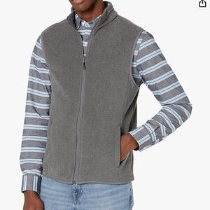 Amazon Essentials Men's Polar Fleece Vest Full Zip Charcoal XL